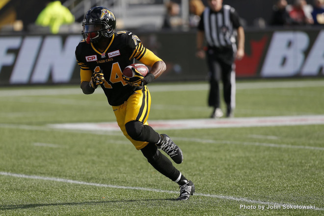 Nov 1, 2015; Hamilton, Ontario, Canada; Hamilton Tiger-Cats vs the Ottawa RedBlacks at Tim Hortons Field. Mandatory Credit: John E. Sokolowski