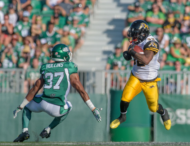 during first half CFL action in Regina on Sunday, July 26, 2015. (CFL PHOTO - Derek Mortensen)