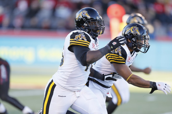 Nov 22, 2015; Ottawa, ON; Ottawa RedBlacks defeat the Hamilton Tiger-Cats 35-28 in the East Final at TD Place Stadium.  Photo/mandatory credit John E. Sokolowski