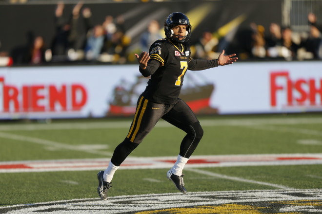 Nov 15, 2015; Hamilton, ON; Hamilton Tiger-Cats defeat the Toronto Argonauts 25-22 in the East Semi Final at Tim Hortons Field.  Photo/mandatory credit John E. Sokolowski