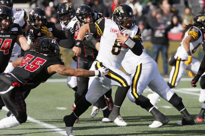 Nov 22, 2015; Ottawa, ON; Ottawa RedBlacks defeat the Hamilton Tiger-Cats 35-28 in the East Final at TD Place Stadium. Photo/mandatory credit John E. Sokolowski