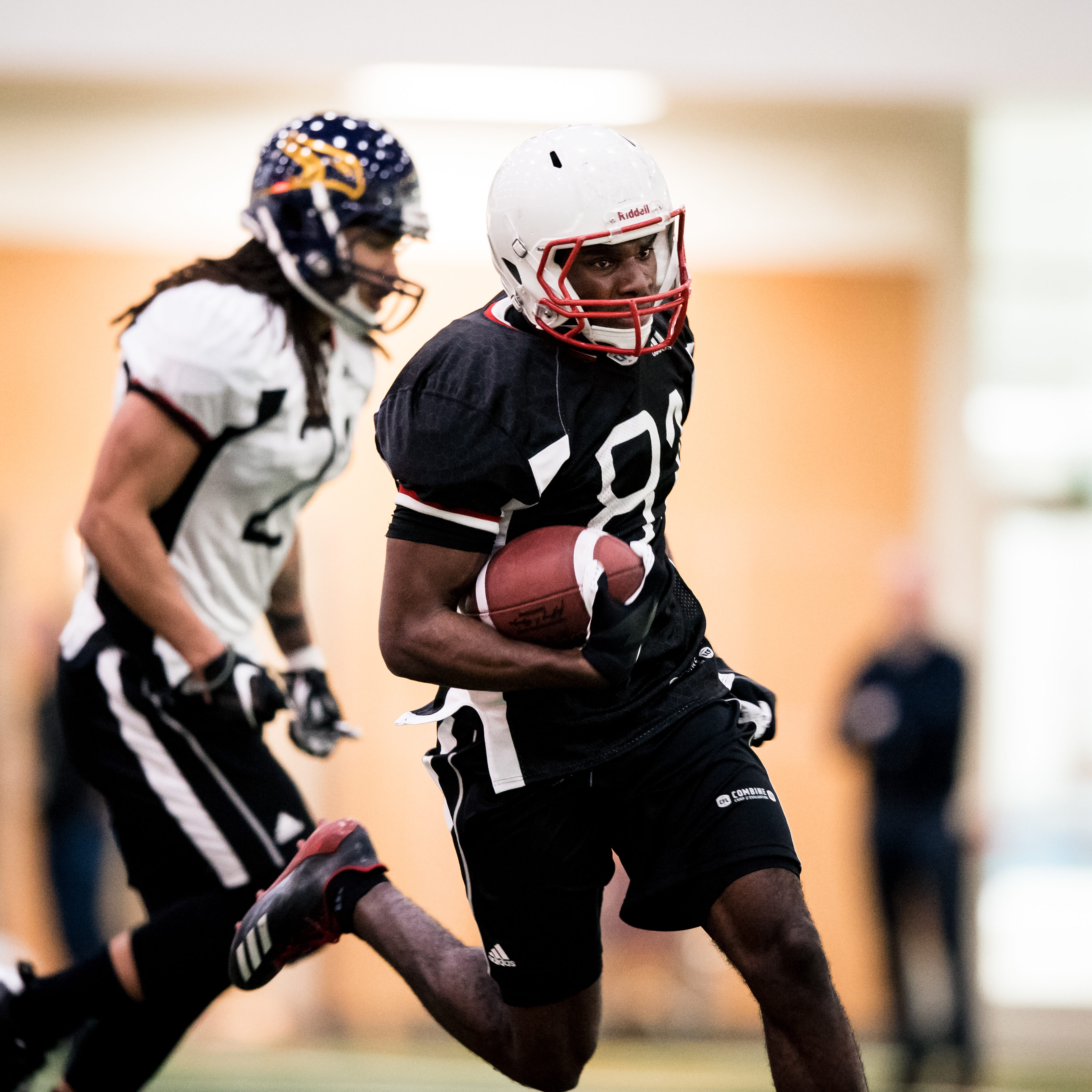 Justin Buren (81) during the CFL Combine at the Axworthy Health & RecPlex Centre in Winnipeg MB, Sunday, March 25, 2018 (Photo: Johany Jutras)