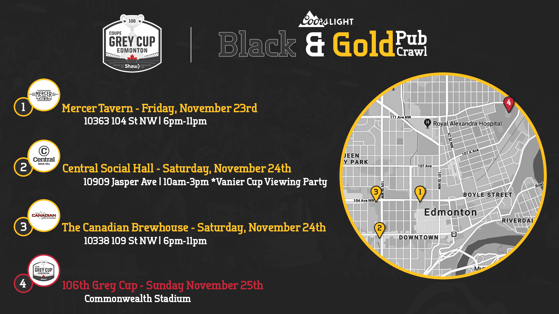 Black & Gold Pub Crawl 2018